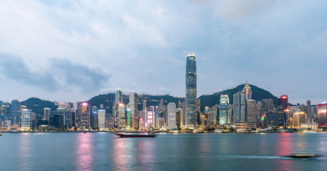 Naklejka premium Hong Kong City Scenery