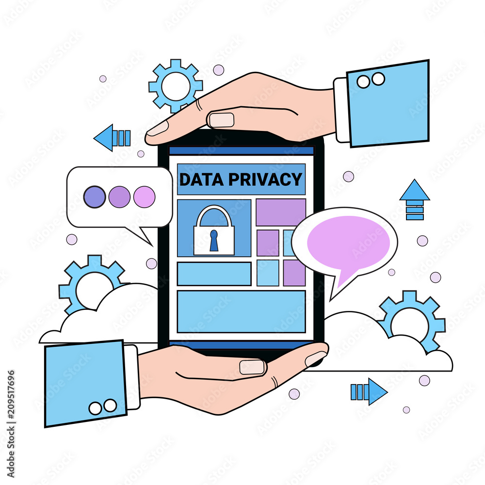 Aufkleber data safety cloud shield tablet protects palms over synchronization general data protection regulati