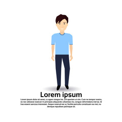 man personage male template for design work and animation on white background full length copy space flat person vector illustration