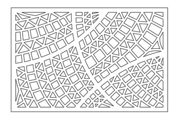 Decorative card for cutting. Geometric ethnic pattern. Laser cut panel. Ratio 2:3. Vector illustration.
