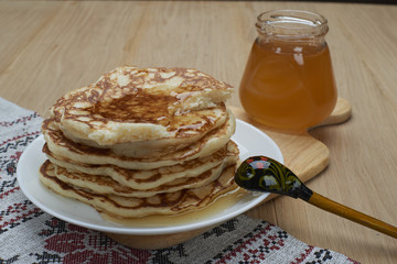 pancakes homemade fresh bakery bakery cafe Breakfast honey syrup