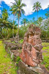 Sculpture At Hikokua Archeological Site, Nuku Hiva, Marquesas Archipelago, French Polynesia