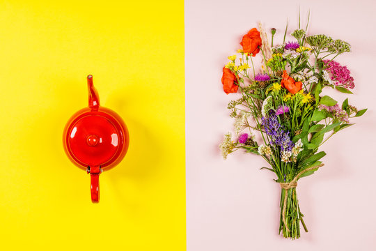 Wild Flower Bouquet And Teapot