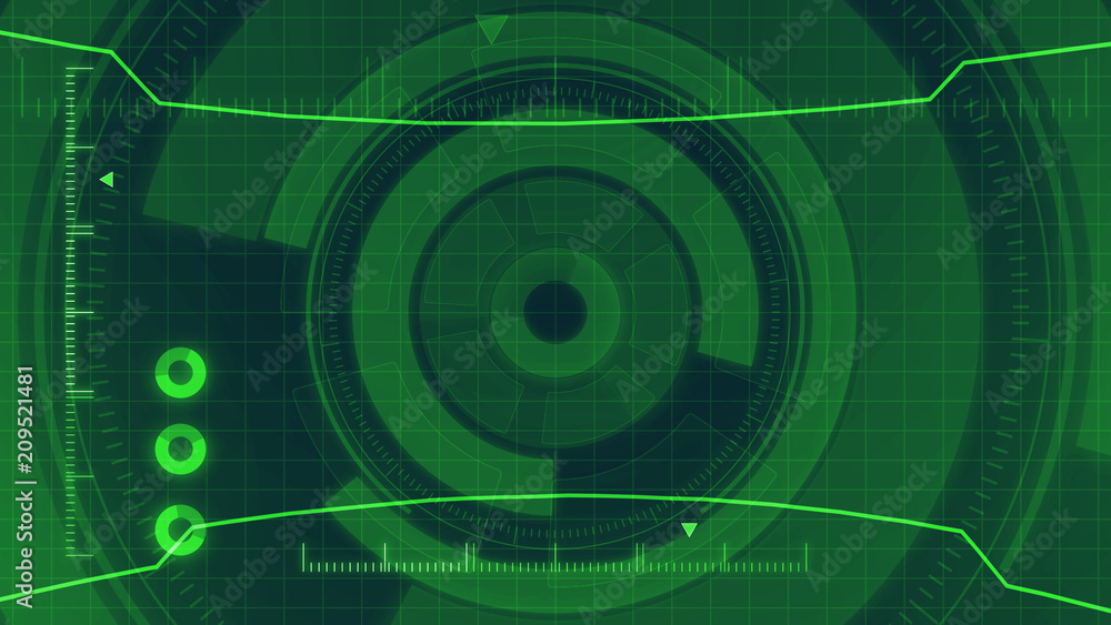 Poster Futuristic digital HUD Technology user interface, Radar screen with various technology elements business communication innovation concept