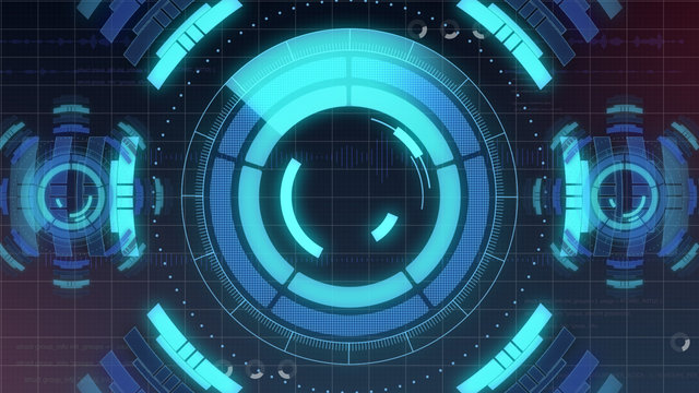 Futuristic digital HUD Technology user interface, Radar screen with various technology elements business communication innovation concept