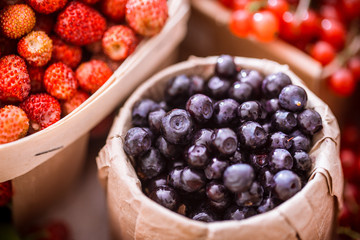 fresh blueberries in a jar