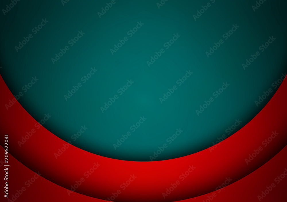 Poster abstract red and green overlap vector background