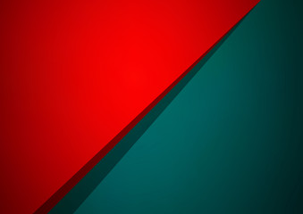 Abstract red and green overlap vector background