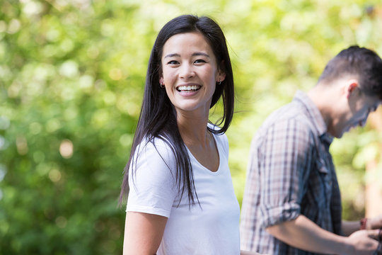 Happy Asian Woman With Big Smile