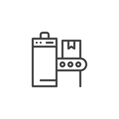 Airport baggage security scanner outline icon. linear style sign for mobile concept and web design. Luggage scanner simple line vector icon. Symbol, logo illustration. Pixel perfect vector graphics
