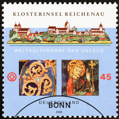 Benedictine Abbey of Reichenau on german postage stamp