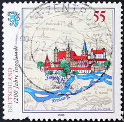 City of Ingolstadt on german postage stamp