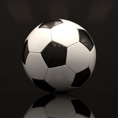 Fototapeta premium Realistic Soccer Ball On Dark Background