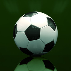 Fototapeta na wymiar Realistic Soccer Ball On Dark Background