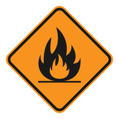 FIRE HAZARD sign. Rhombus. Vector.