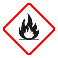 FLAMMABLE SIGN. Rhombus. Vector.