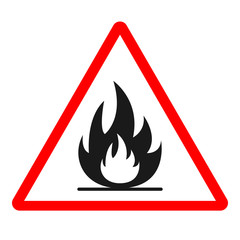 HIGHLY FLAMMABLE sign. Triangle. Vector.
