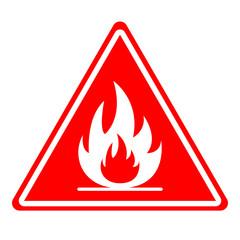 FIRE HAZARD sign. Triangle. Vector.