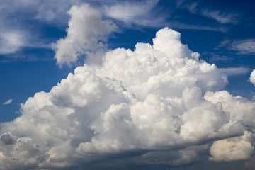 Fototapeta na wymiar Cumulus clouds on blue sky background