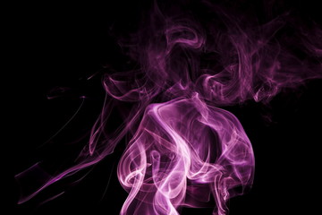 Fototapeta premium Purple smoke on black background