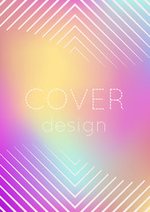 Gradient cover template. Minimal trendy layout with halftone. Futuristic gradient cover template for banner, presentation and brochure. Minimalistic colorful shapes. Abstract business illustration