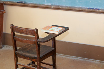 Abandoned School Retains Furniture and Rustic Antique School House Look