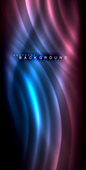 Neon glowing wave, magic energy and light motion background © antishock