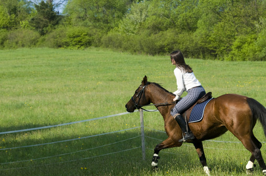 woman horse riding