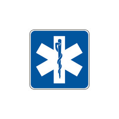 USA traffic road signs. emergency medical service sign. vector illustration