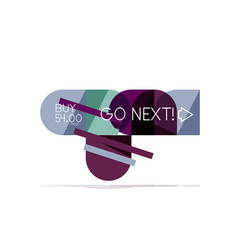 Minimal flat clean abstract option step infographic design element, geometric shapes - round squares, circles and lines layout with sample text