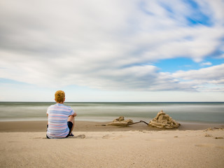 Man relaxing on beach