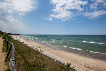 Baltic Sea beach in Jastrzebia Gora. Summer time in north Poland