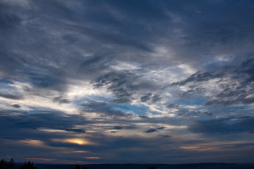 Amazing sky at sunset in Kazakhstan