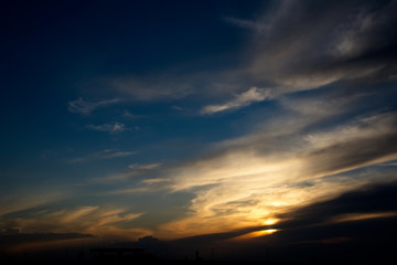 Amazing sky at sunset in Kazakhstan