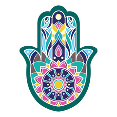 Lineless colorful hamsa hand