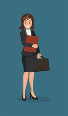 Business woman with a briefcase.