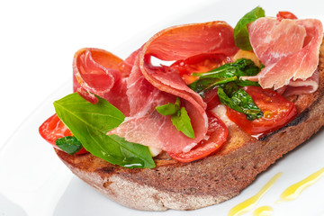 Cured ham, spanish appetizer.