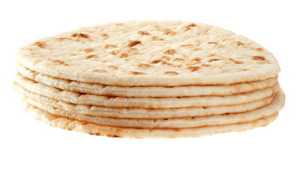 White tortillas isolated on white background.