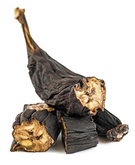 Rotten bananas isolated on white