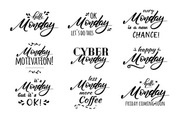 monday coffee lettering