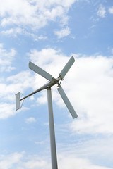 A wind turbine is a device that converts the wind's kinetic energy into electrical energy. 
