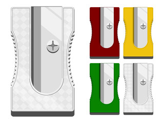 Set of pencil sharpener on transparent background