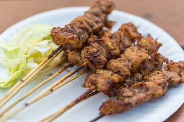 Mala grilled meat with sichuan pepper at market