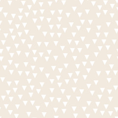 Light geometric background with triangles. Seamless pattern Two colors beige and white. Vector illustration