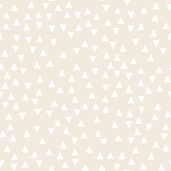 Light geometric background with triangles. Seamless pattern Two colors beige and white. Vector illustration