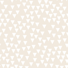 Fototapeta premium Light geometric background with triangles. Seamless pattern Two colors beige and white. Vector illustration