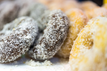 Donut and sweet dessert food at street food market