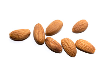 Almonds isolated on white background