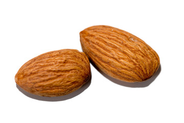 Almonds isolated on white background