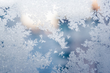 It is a window that started to freeze on a very cold winter morning.